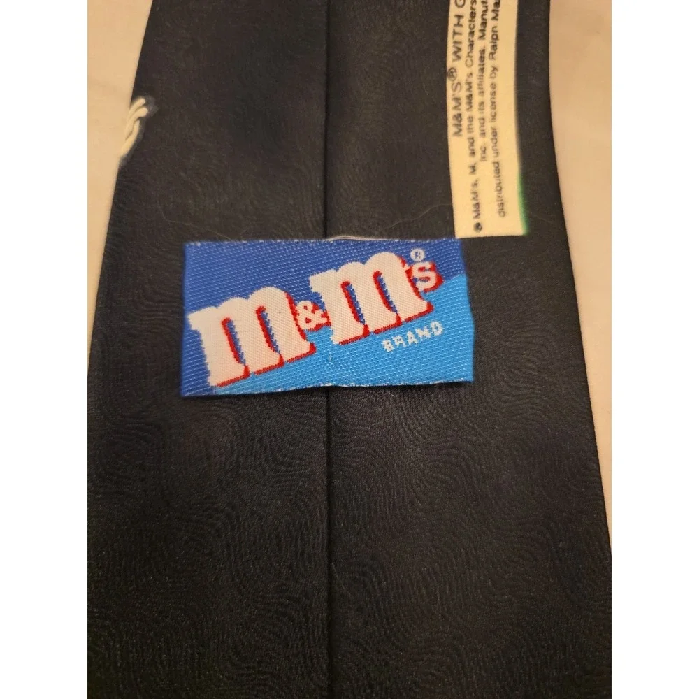 M&M's Brand‎ Character Slogans Novelty Tie Necktie Black 100% Polyester B1
